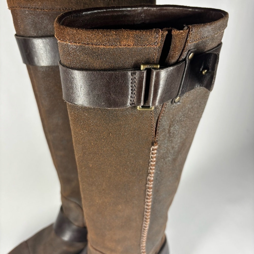 Ugg Boots Womens 5.5 Leather Boot Harness Sheepskin Equestrian Travel Western - Picture 4 of 9